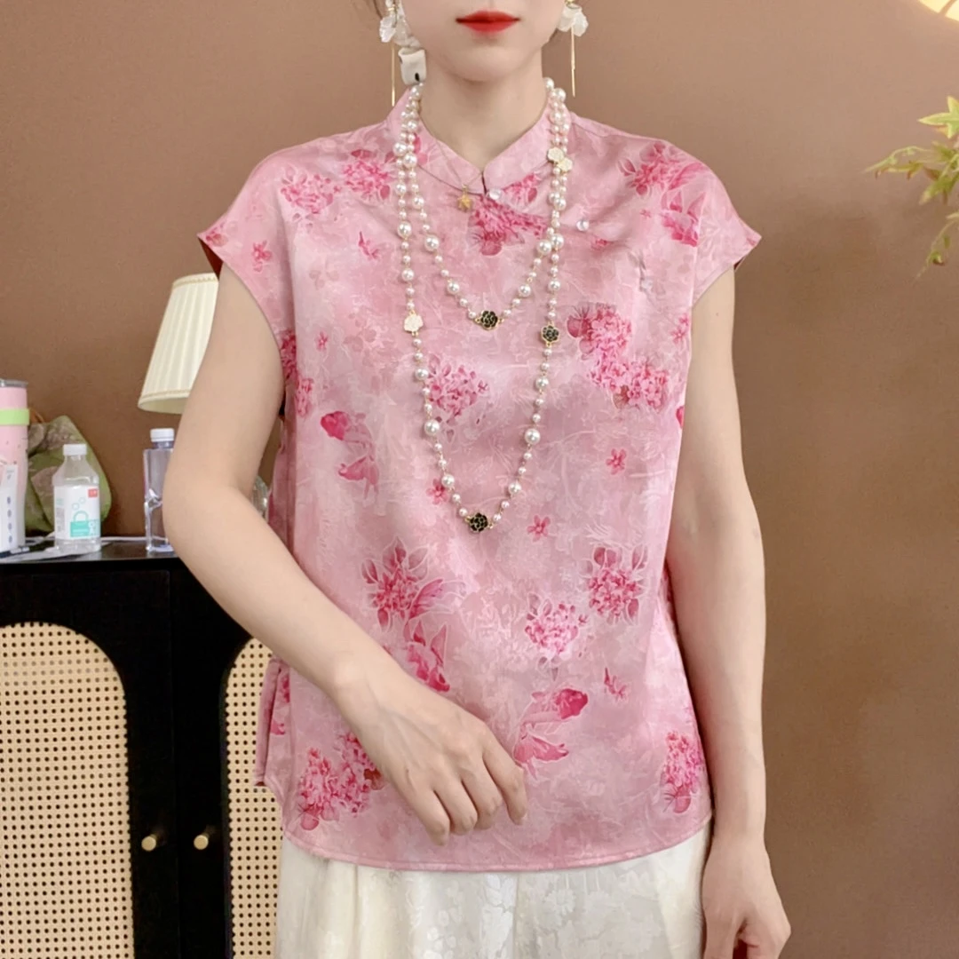 【胭脂】新中式国风改良款短袖小衫气质时尚百搭显瘦上衣XHA0908388