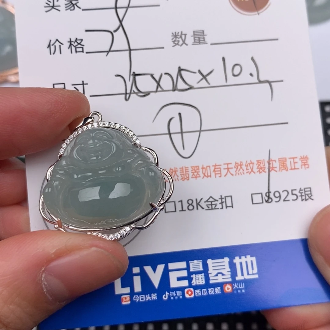 小***姐翡翠银S925镶嵌颈饰