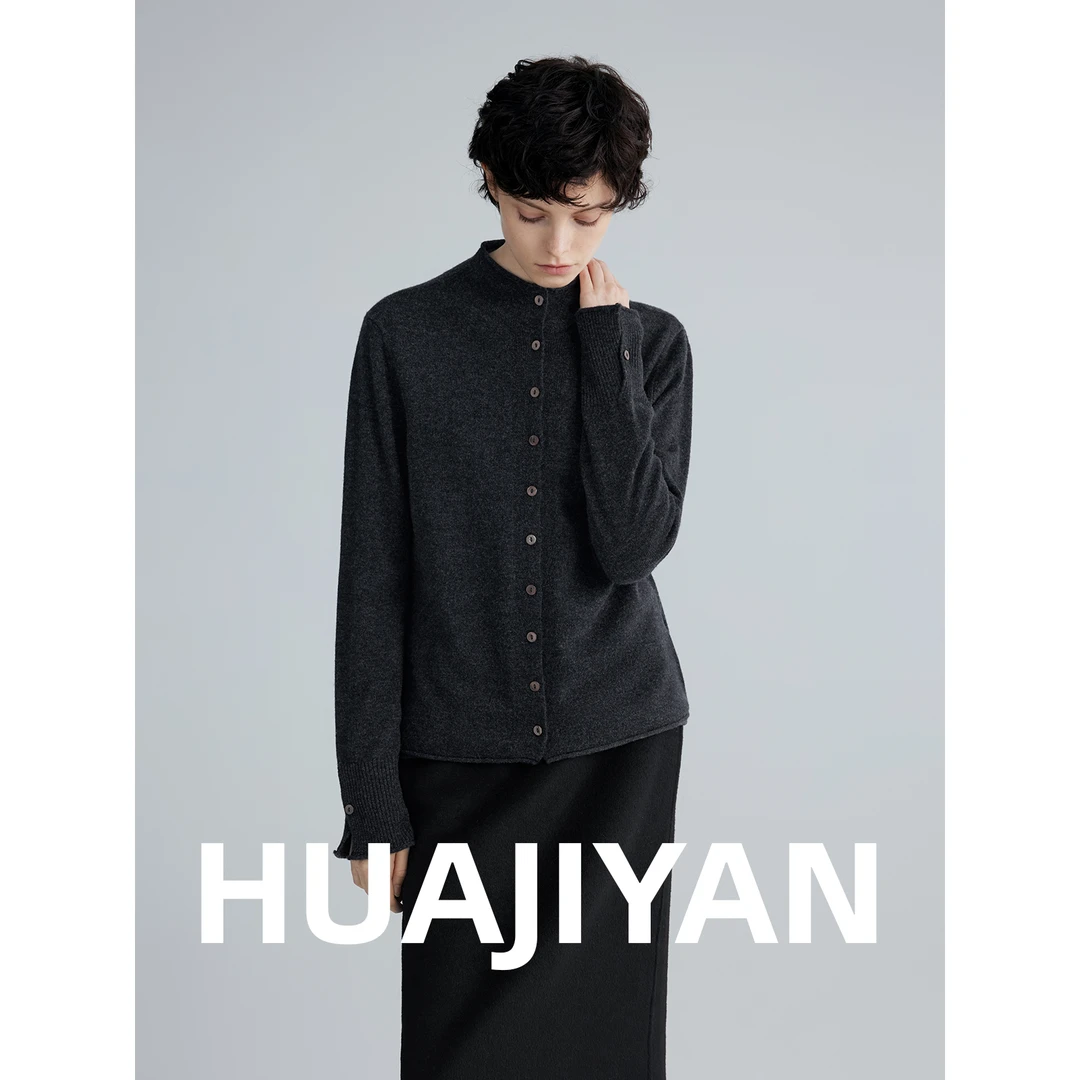 华吉言/HUAJIYAN【涟漪】100羊毛半高领亲肤舒适百搭毛衣