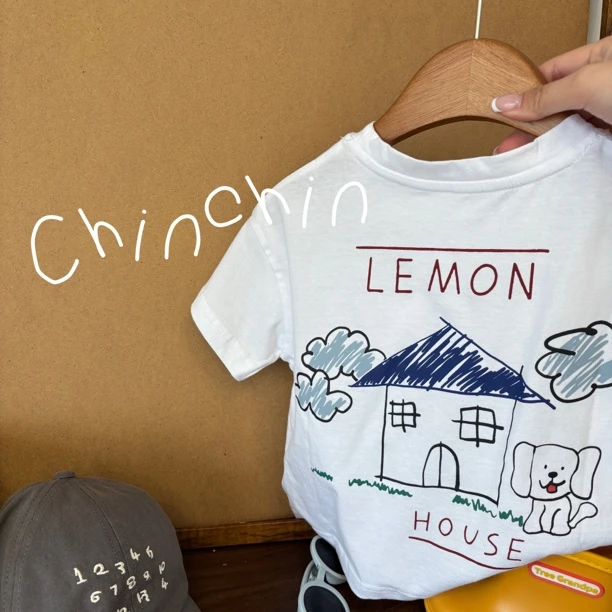 温暖小屋·中小童休闲短袖T纯棉儿童上衣卡通男宝短袖女童宽松半袖