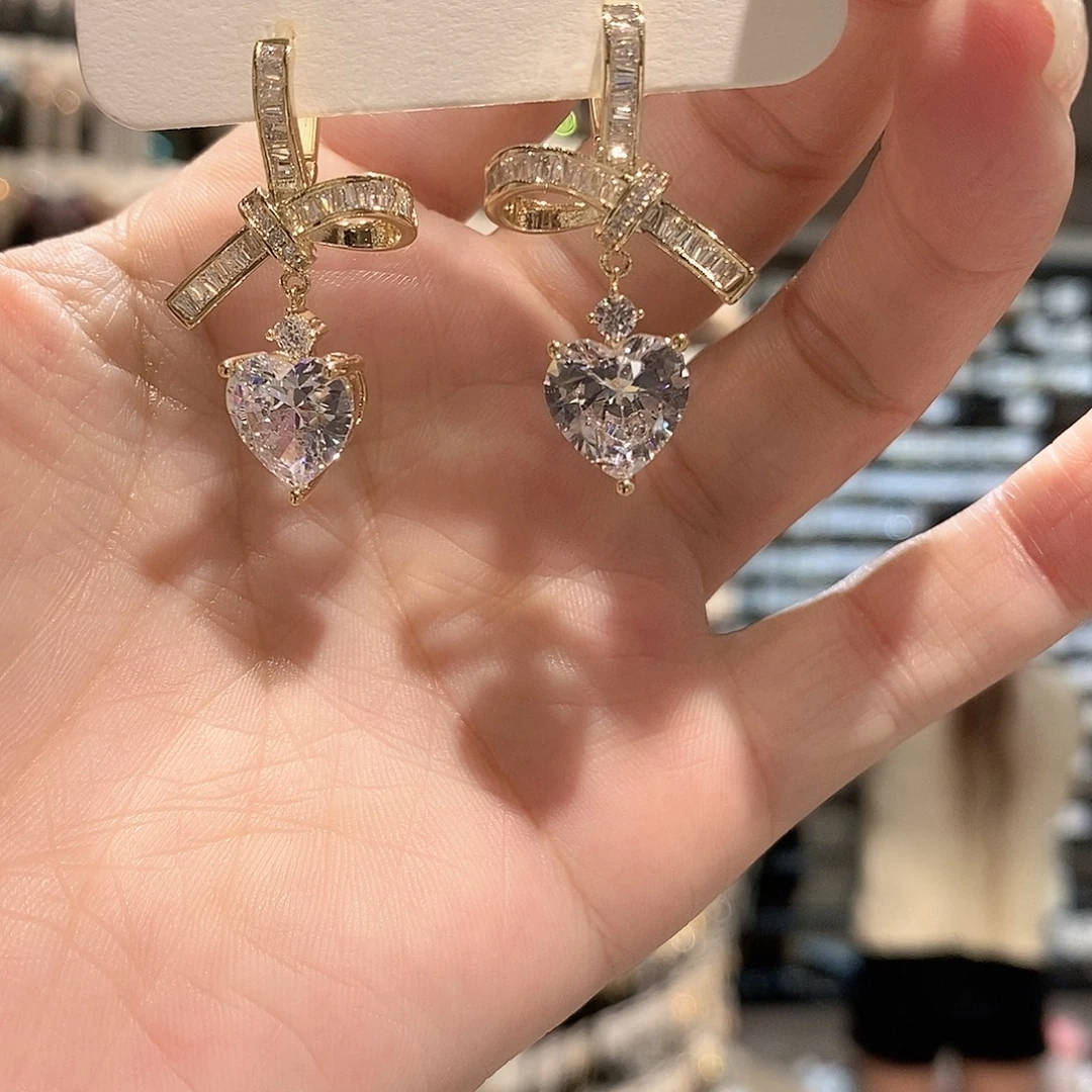 铜合金925银金色爱心耳扣