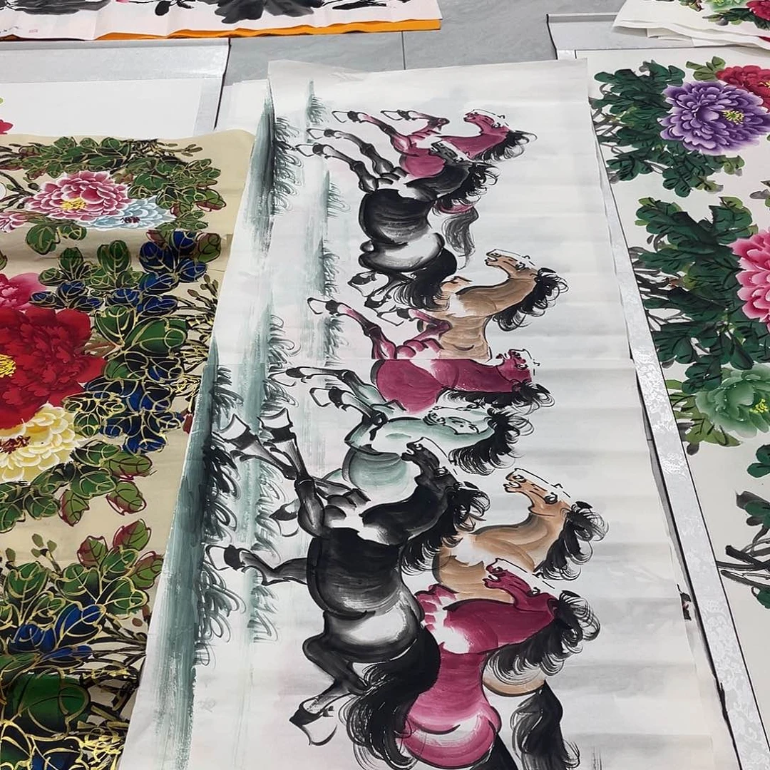 国画国画作品原稿小六尺马