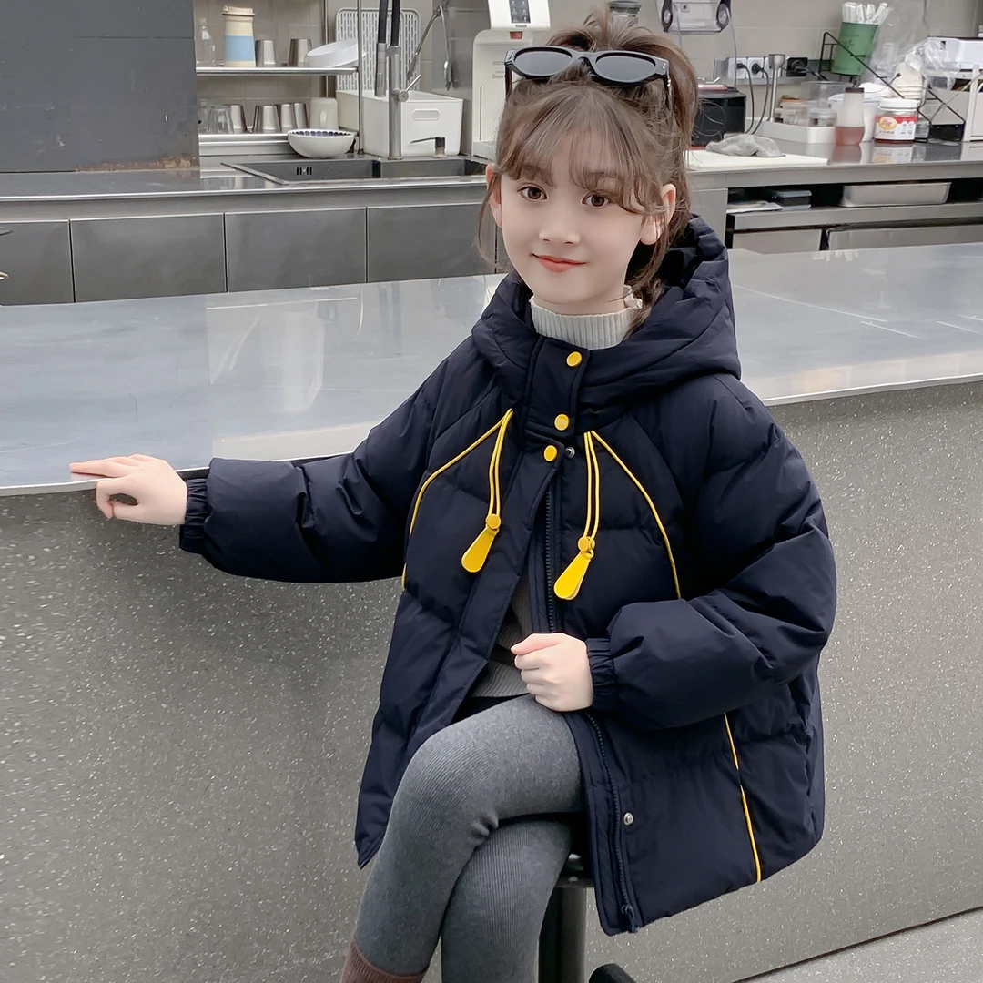 女童羽绒服2025新款儿童洋气中大童女孩冬季加厚保暖白鸭绒外套潮
