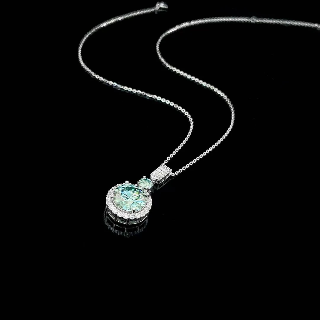 坠链均925银莫桑石 木木(SY5585)MS-2080NB 5克拉莫桑项链45厘米