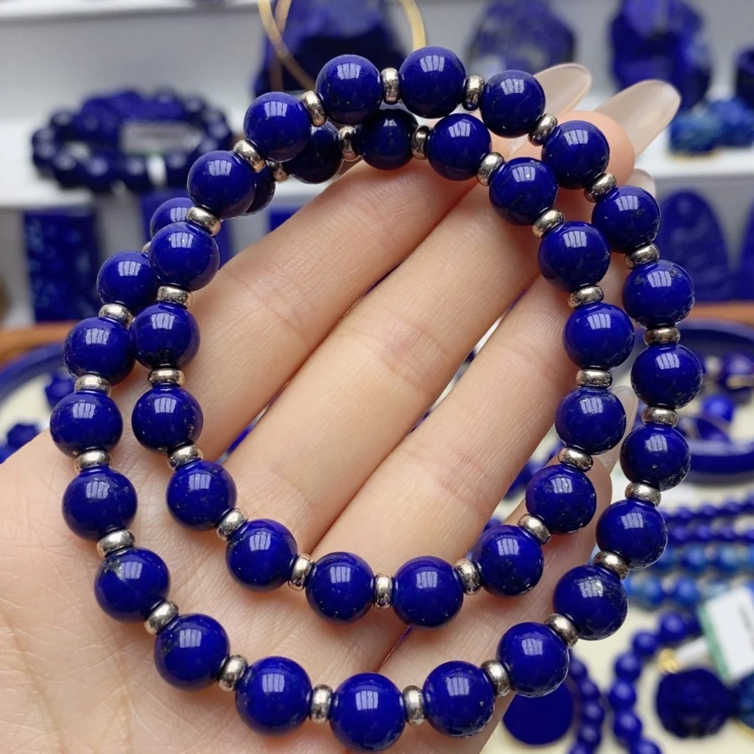 青金石银S925镶嵌手链