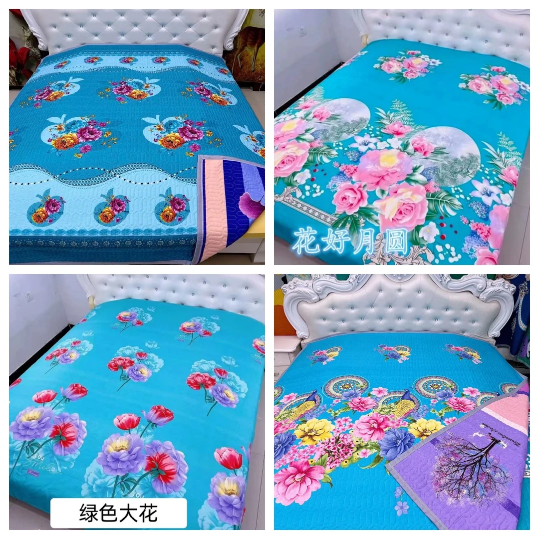 多花型双人【成品床单】【成品床盖】双面三层夹棉大花大床加密加厚