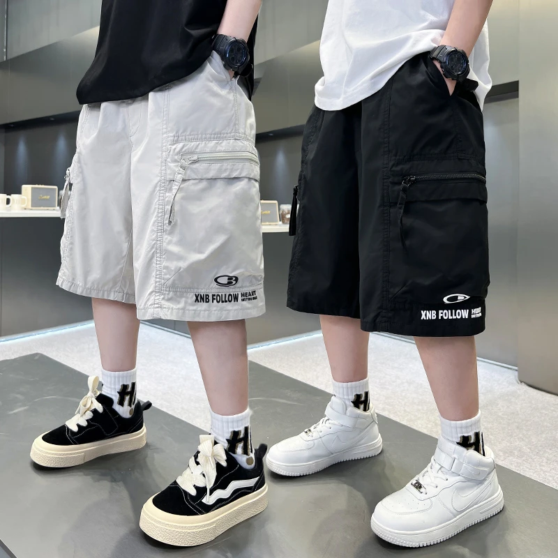 男童短裤薄款2025夏季新款中大童潮酷帅气男孩休闲中裤儿童裤子潮