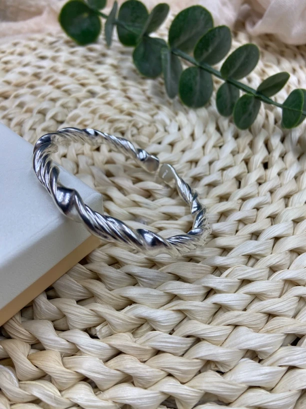 足银手镯 足银999丝绸手镯丝缕银辉绕腕成诗纯手工定制不退换