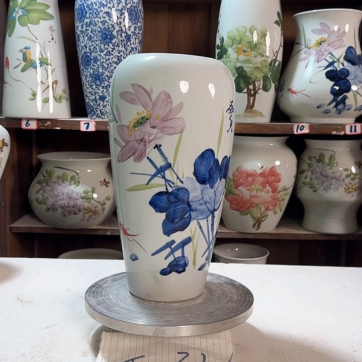 瓶大萝卜青花荷花新款新款陶瓷