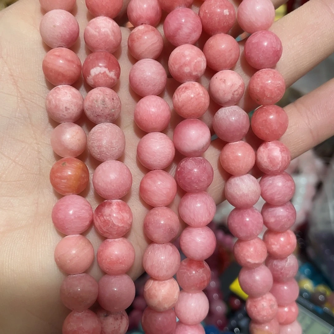 福***宝玛瑙/玉髓合金珠宝半成品天然石3条装卡10粉色