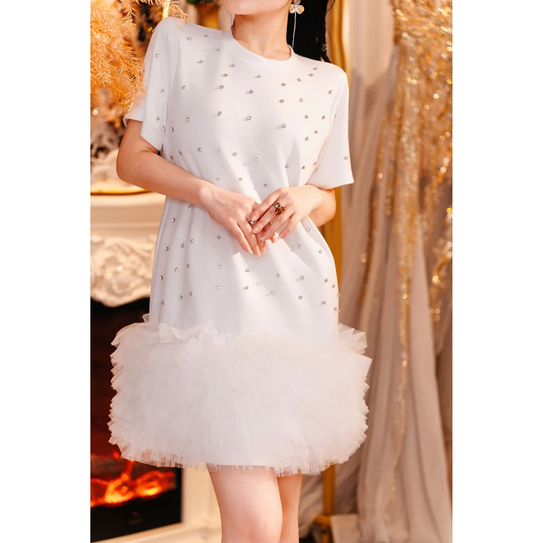 【星姐推荐】星原创高级定制【白烨】设计师夏季轻奢名媛连衣裙