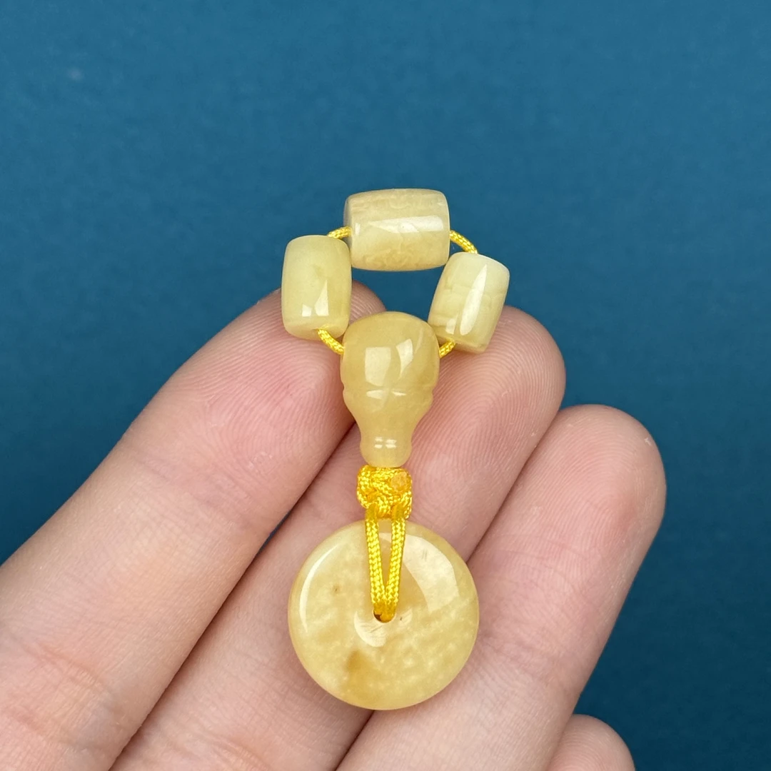 Z7243天然原矿蜜蜡 三通套装6/8.4mm 支持鉴定假一罚十