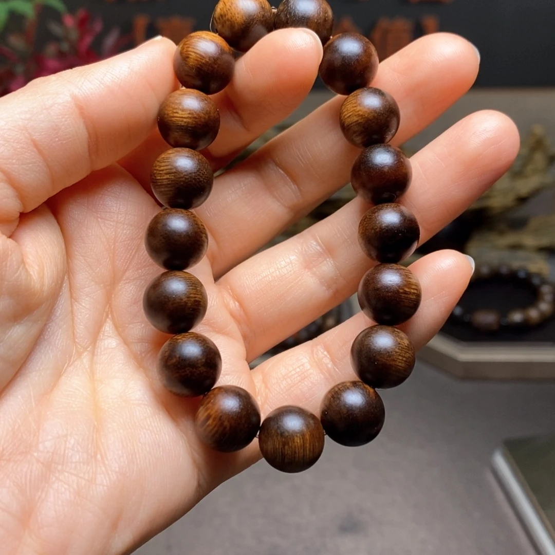 沉香手串越南芽庄黄棋玉化1.2