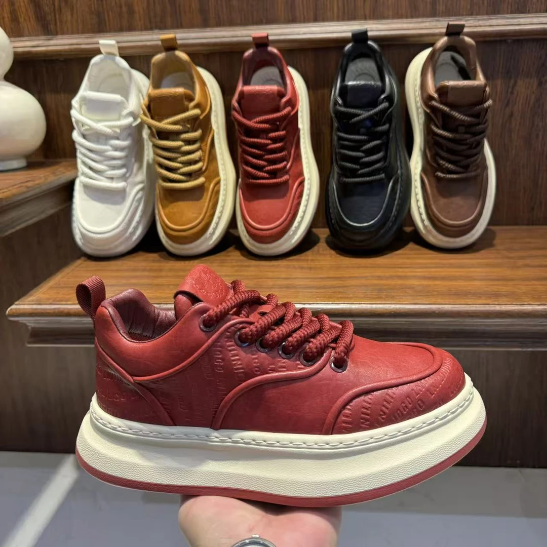 男士潮牌休闲鞋2025秋冬新款低帮增高厚底时尚潮流百搭男老爹鞋