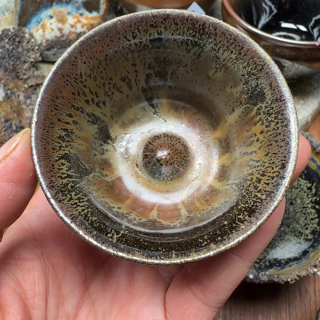 柴烧建盏茶盏茶杯446