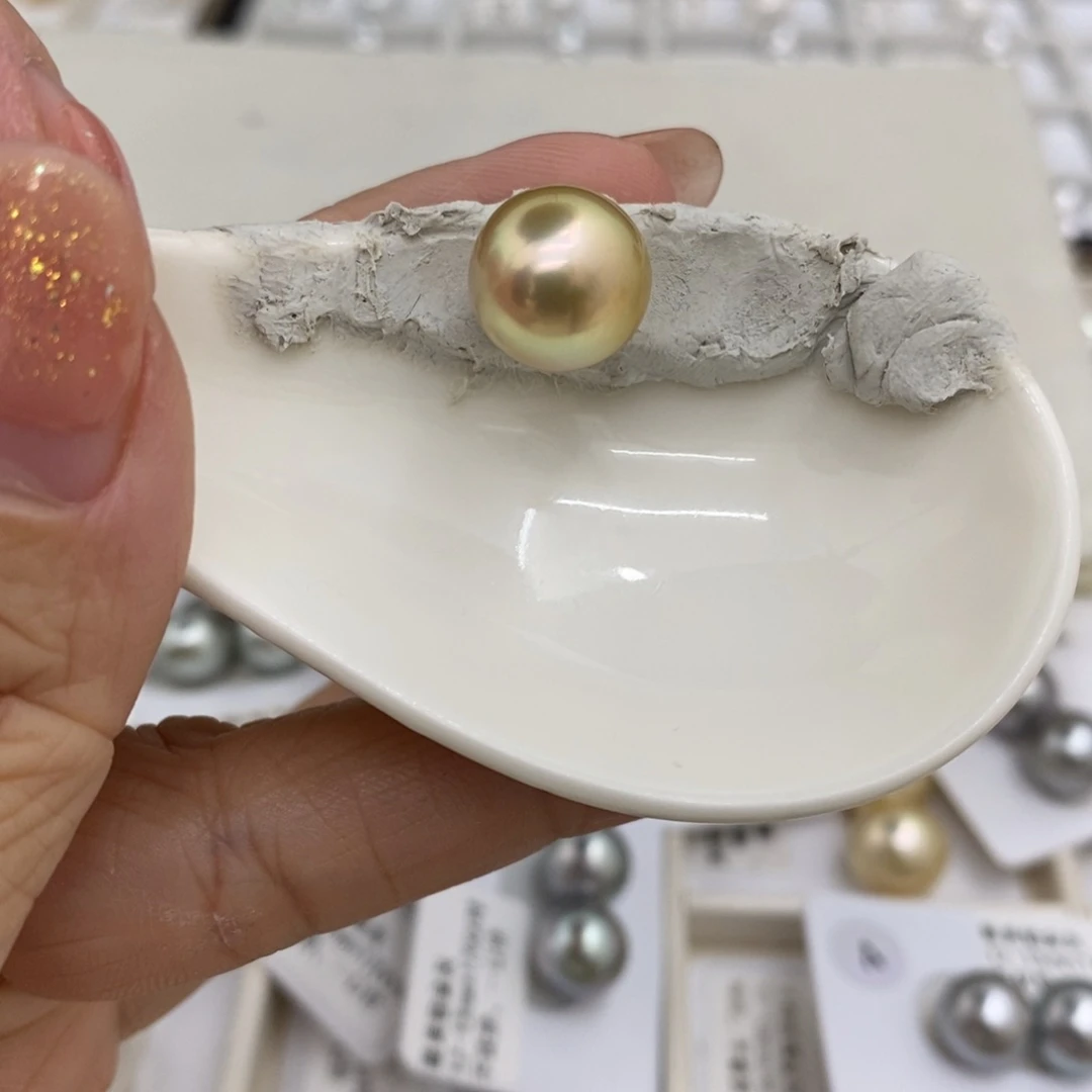 海水珍珠裸珠未镶嵌啊*啊金珠12.2