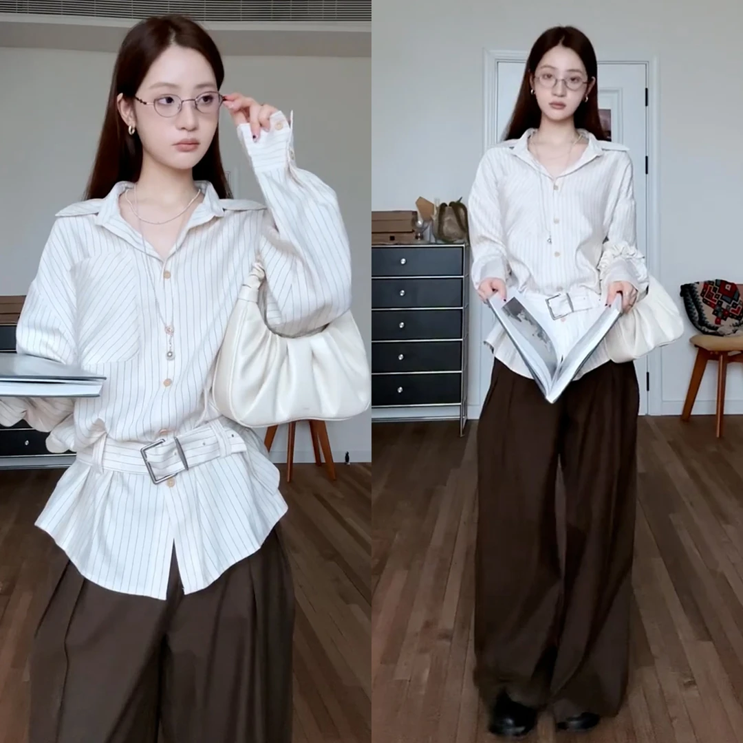 韩系慵懒风撞色条纹针织开衫女早秋2025新款百搭休闲显瘦外搭上衣