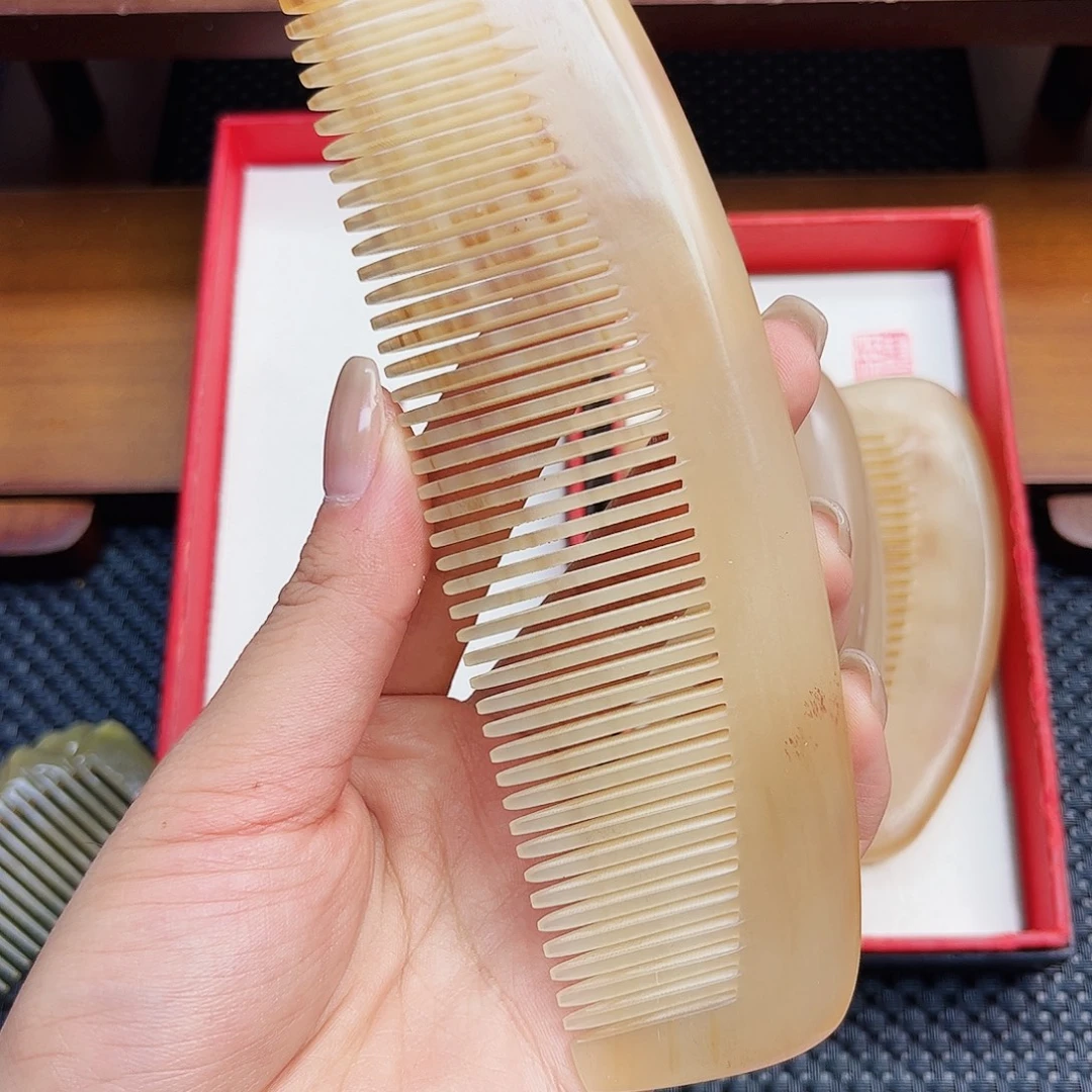 纯牛角手工制作牛角梳