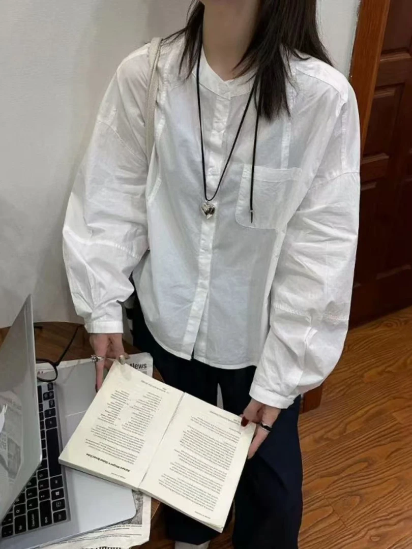 秋季百搭显瘦设计感宽松衬衫