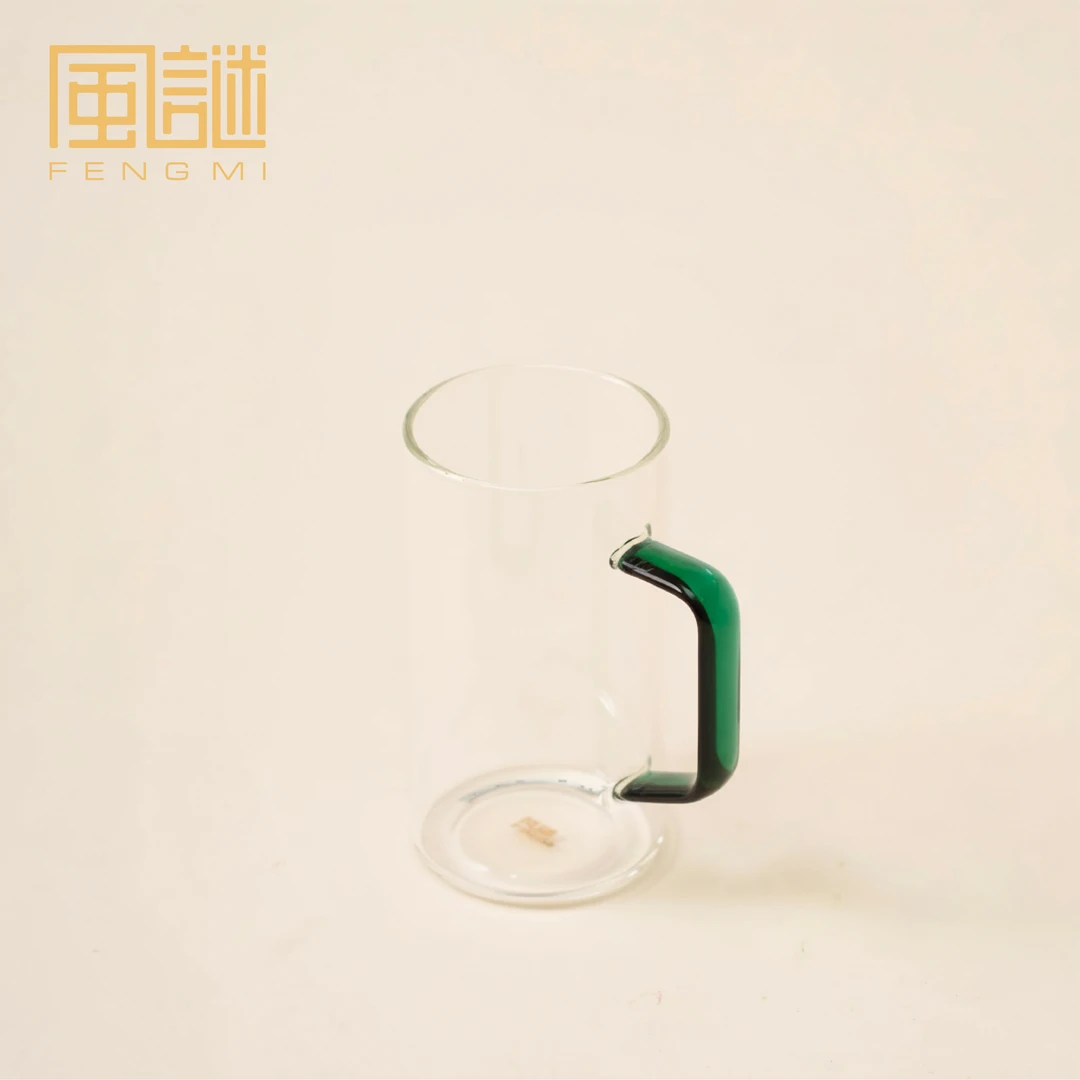 FENGMI/风谜金标正品清雅杯绿茶杯高硼硅玻璃水杯墨绿色