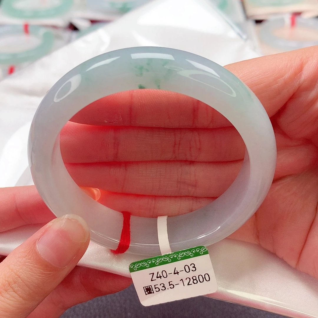 翡翠未镶嵌手镯53.5圈