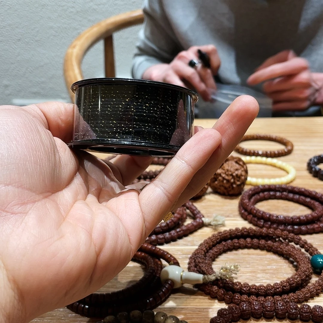 金刚菩提吊坠黑金线绳尺寸1.3mm 佛手星月百香通用。