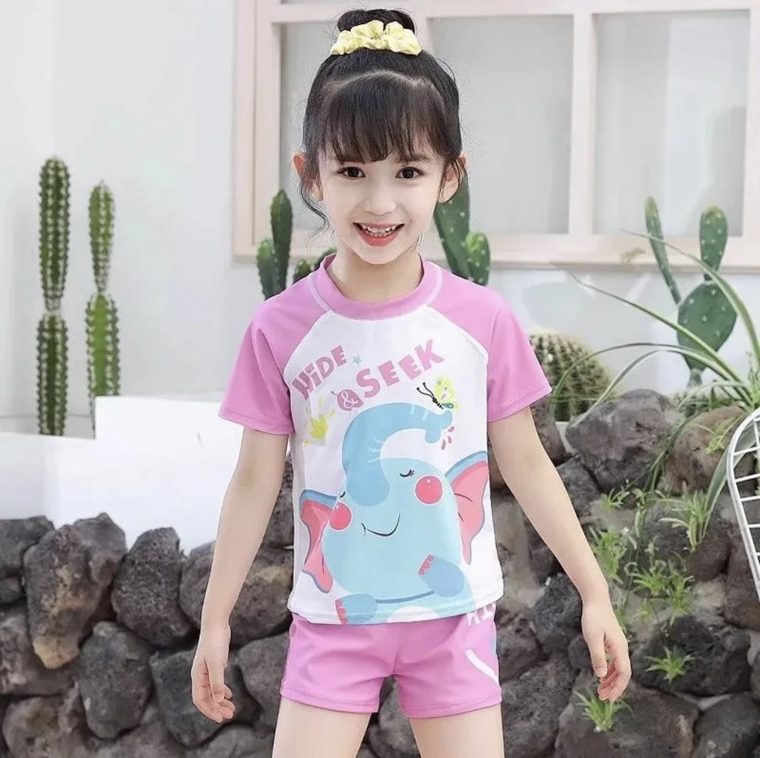 新款温泉时尚分体女童小吉象