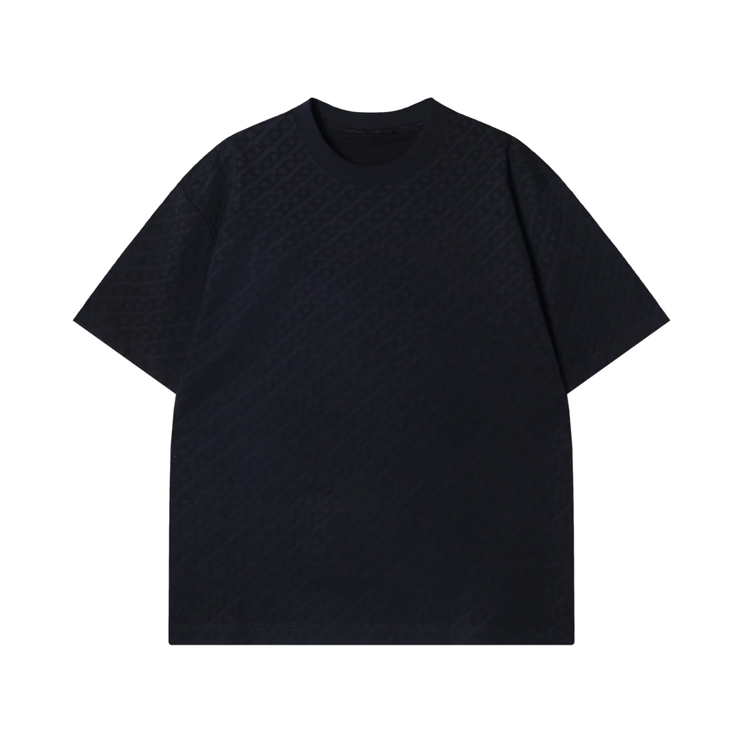 夏季高级感新款韩版立体磨毛字母圆领短袖T恤简约百搭显瘦上衣