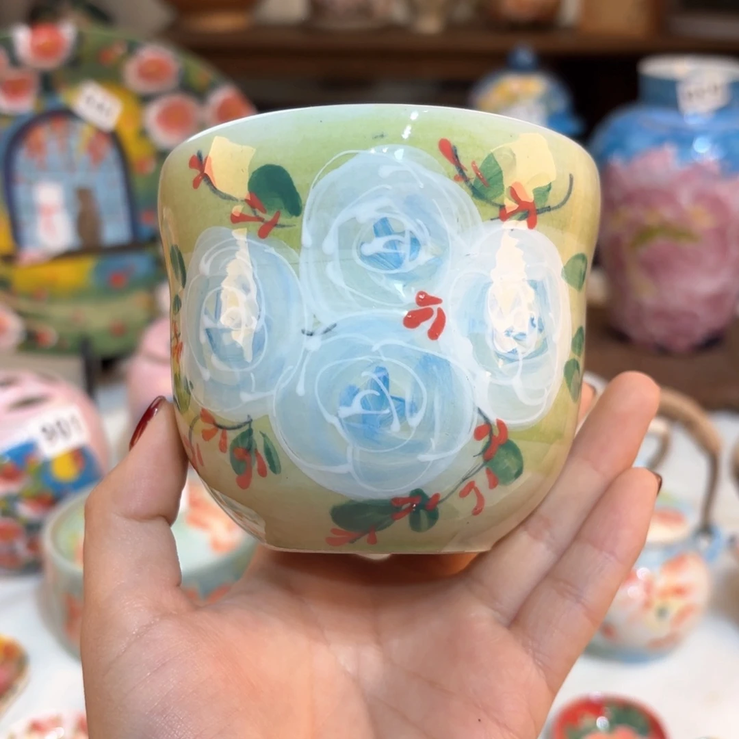 景德镇手绘高温釉下彩陶瓷茶具