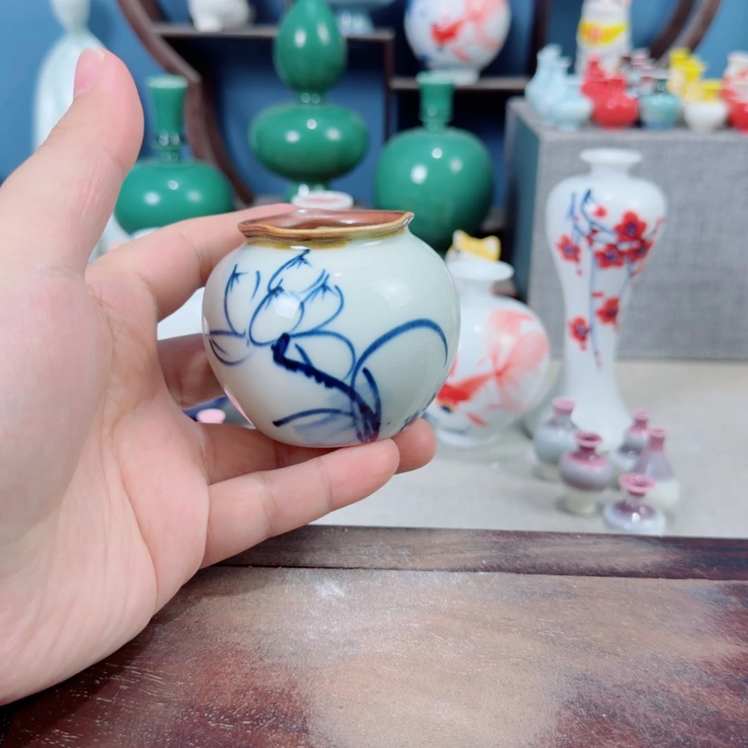 陶瓷手工小花器摆件