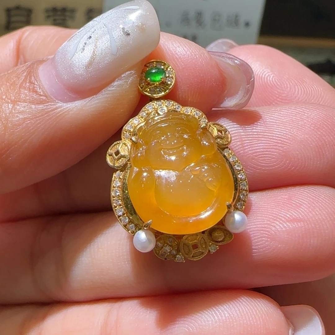 【闪购商品】翡翠颈饰18K金镶嵌缅甸