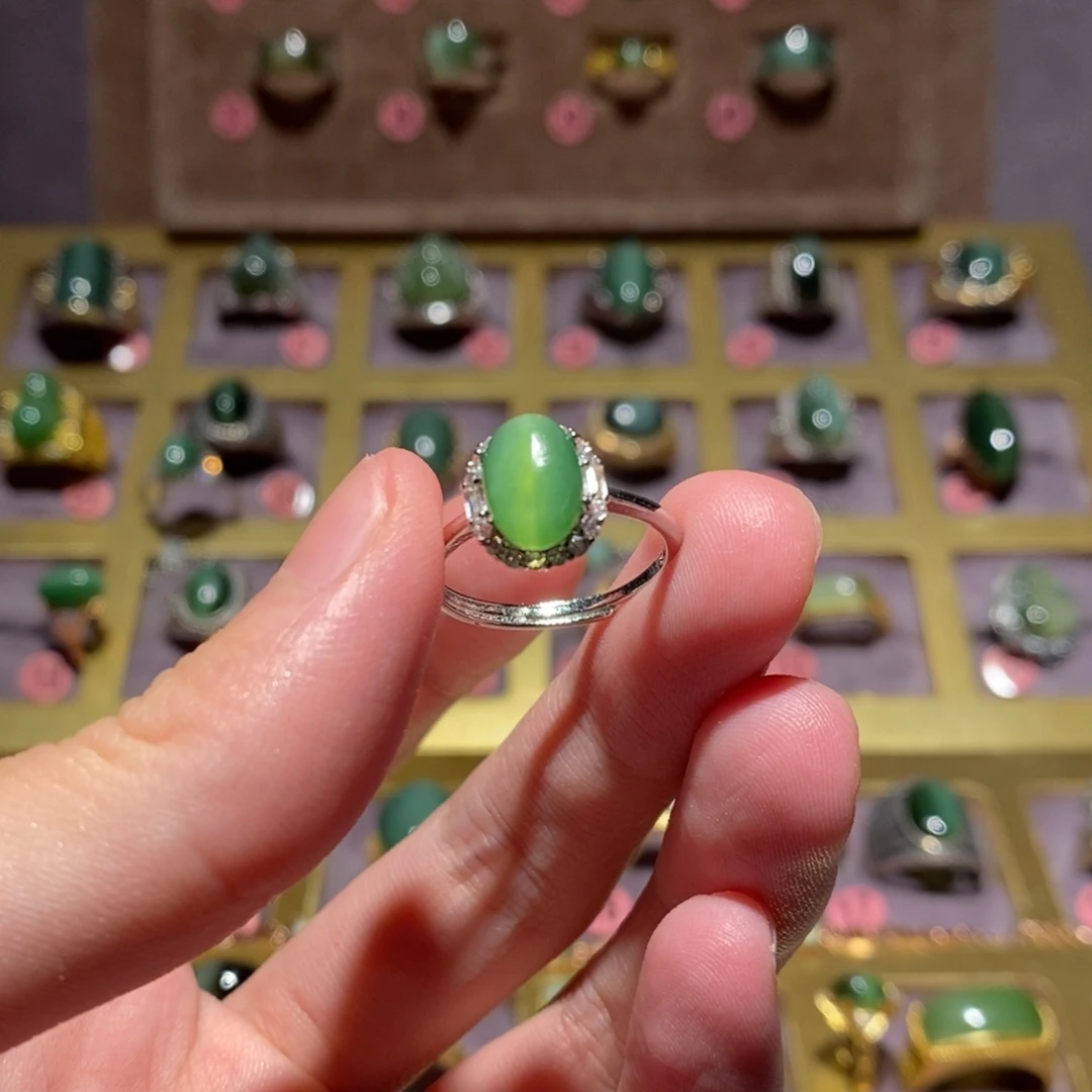 和田玉（碧玉）戒指未镶嵌