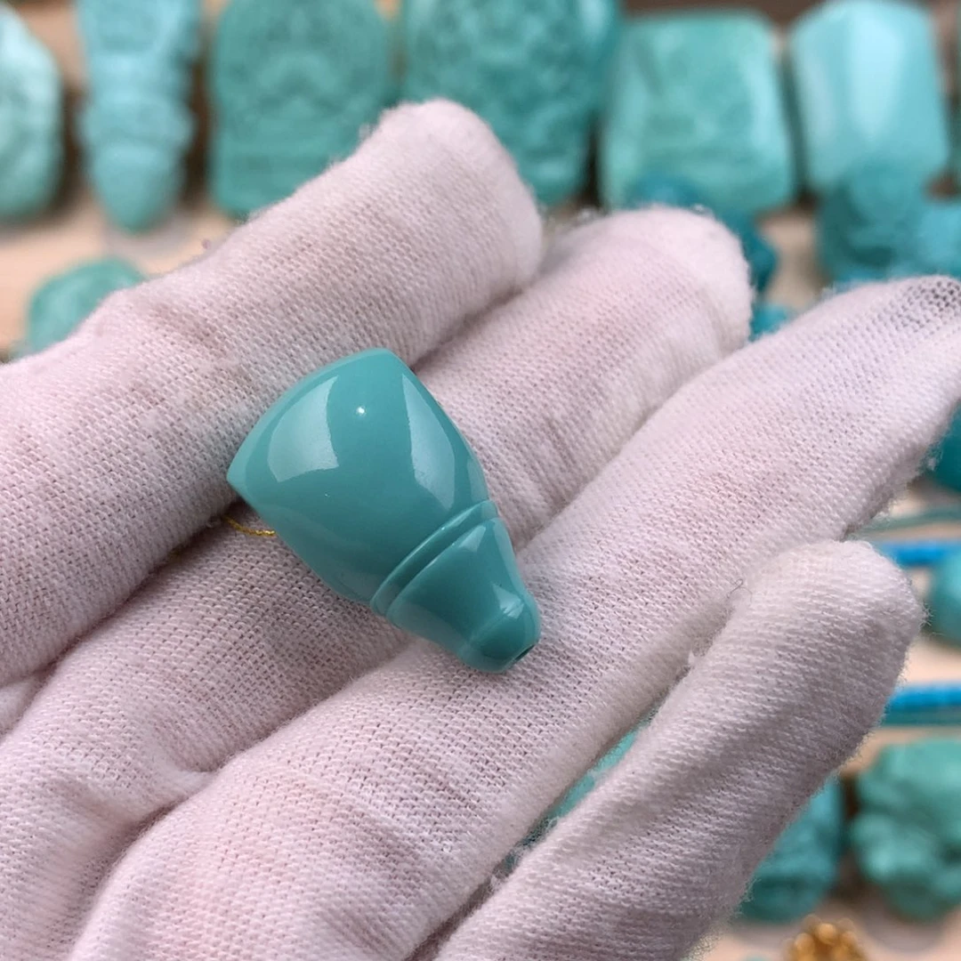 绿松石未镶嵌三通卡14.5