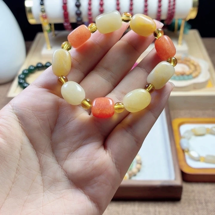 合金手链玛瑙/玉髓手串卡十