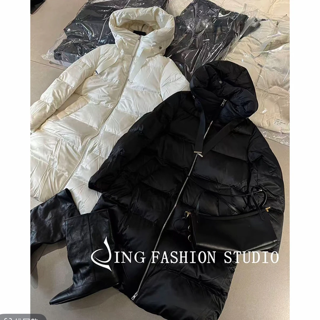 JING2025冬季新款6729鹅绒服女士保暖外套休闲上衣长款羽绒服