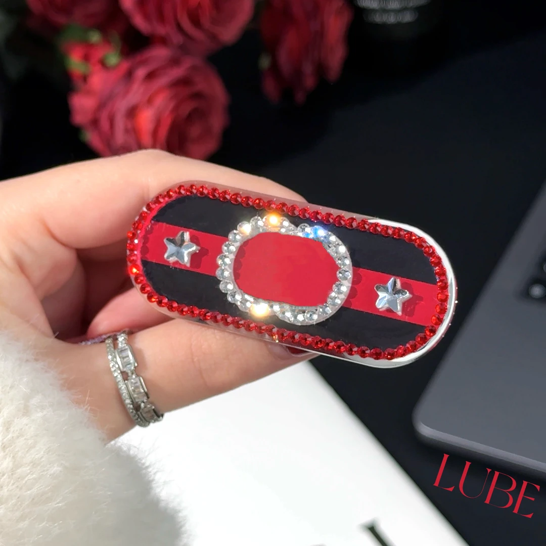 【星星双G】高定手工手工钻横版粘贴一体支架适用于安卓苹果手机壳