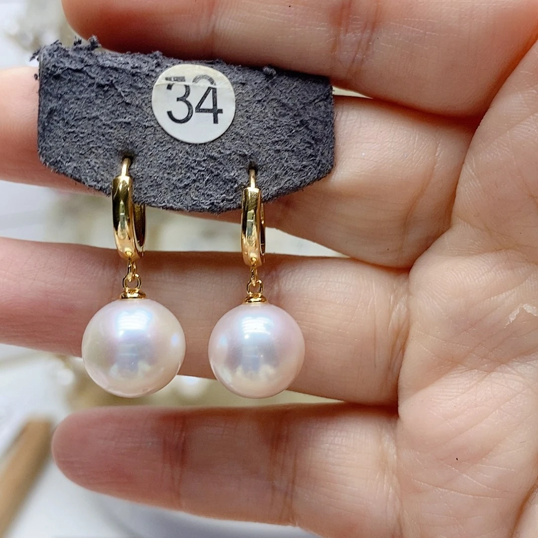 银S925镶嵌耳饰淡水珍珠