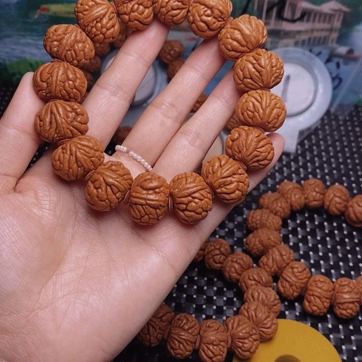 桃核手串飞**狼龙纹桃核