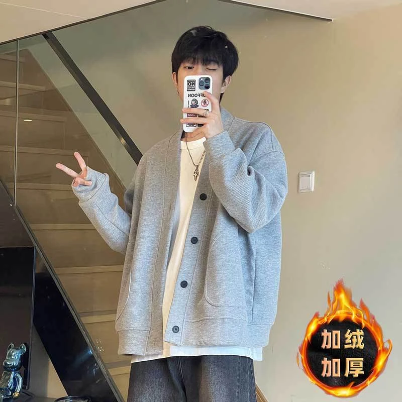 秋季夹克开衫宽松长袖百搭帅气痞帅韩板ins港风男女同款情侣外套