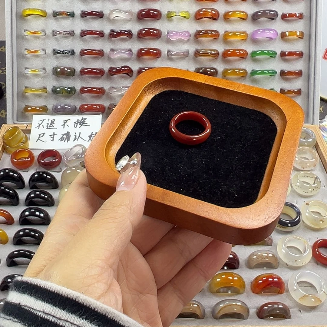 玛瑙/玉髓未镶嵌戒指A2不退换17.1港15