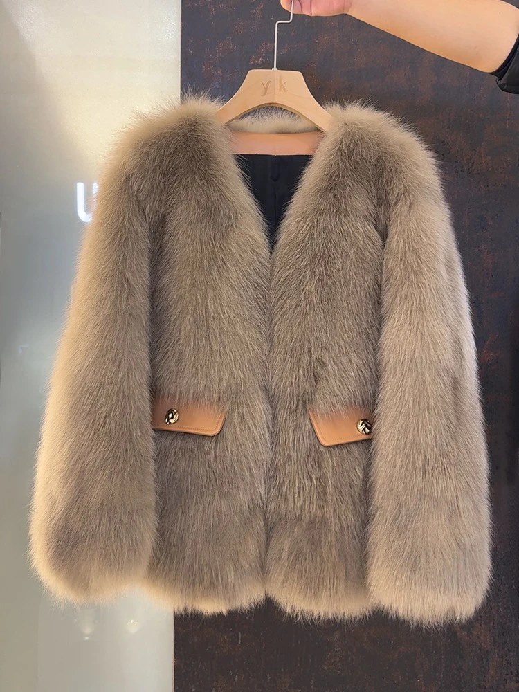 高级感秋冬厚外套百搭时尚毛毛外套仿狐狸毛大衣年轻款25-2PG