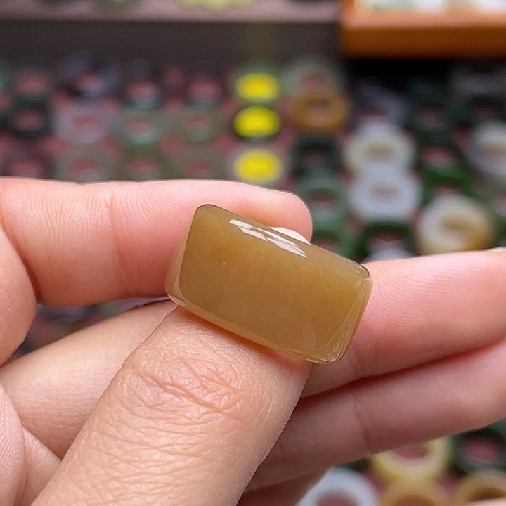 和田玉戒指未镶嵌16内径奶糖