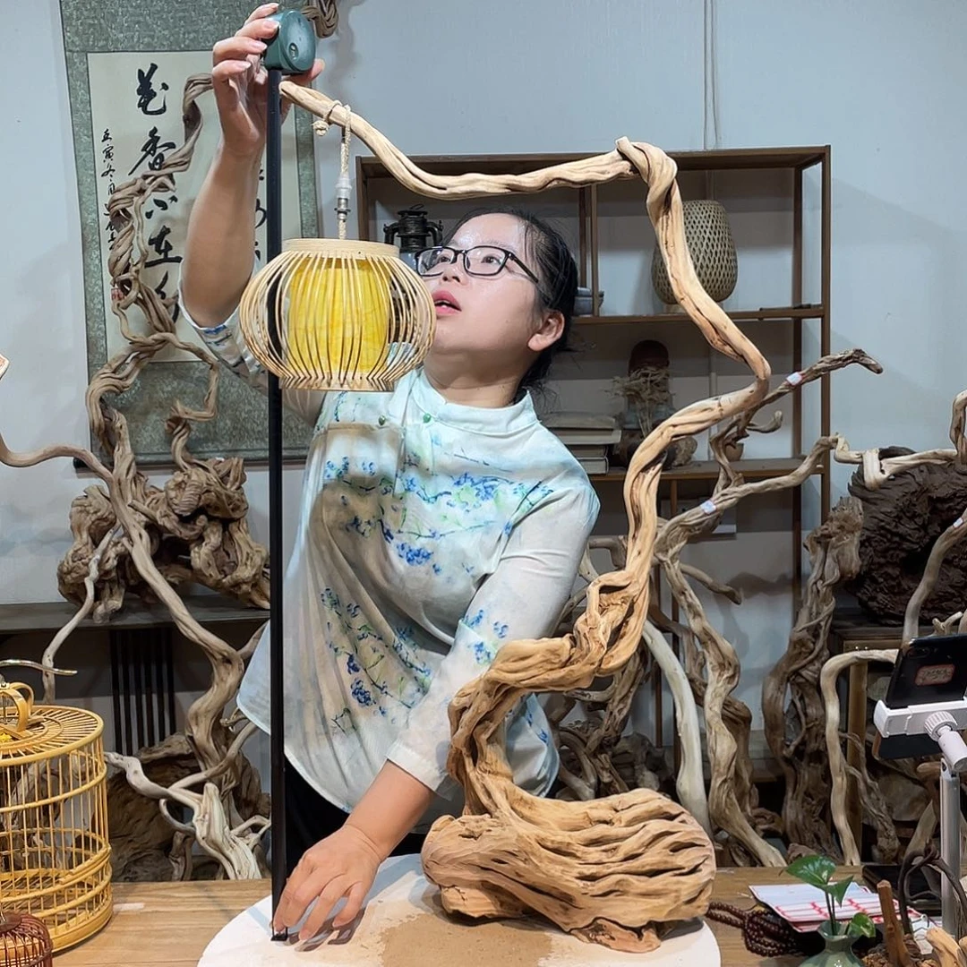 香杉木杜鹃根根艺摆件