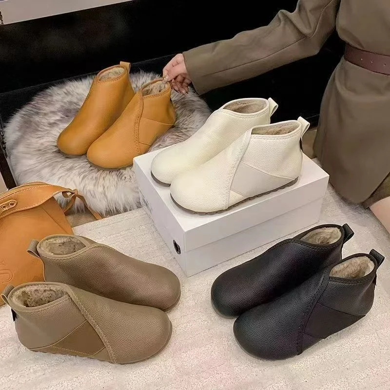【有运费险】雪地靴女鞋冬季新款加绒脚保暖软底短靴平底百搭棉鞋WZ