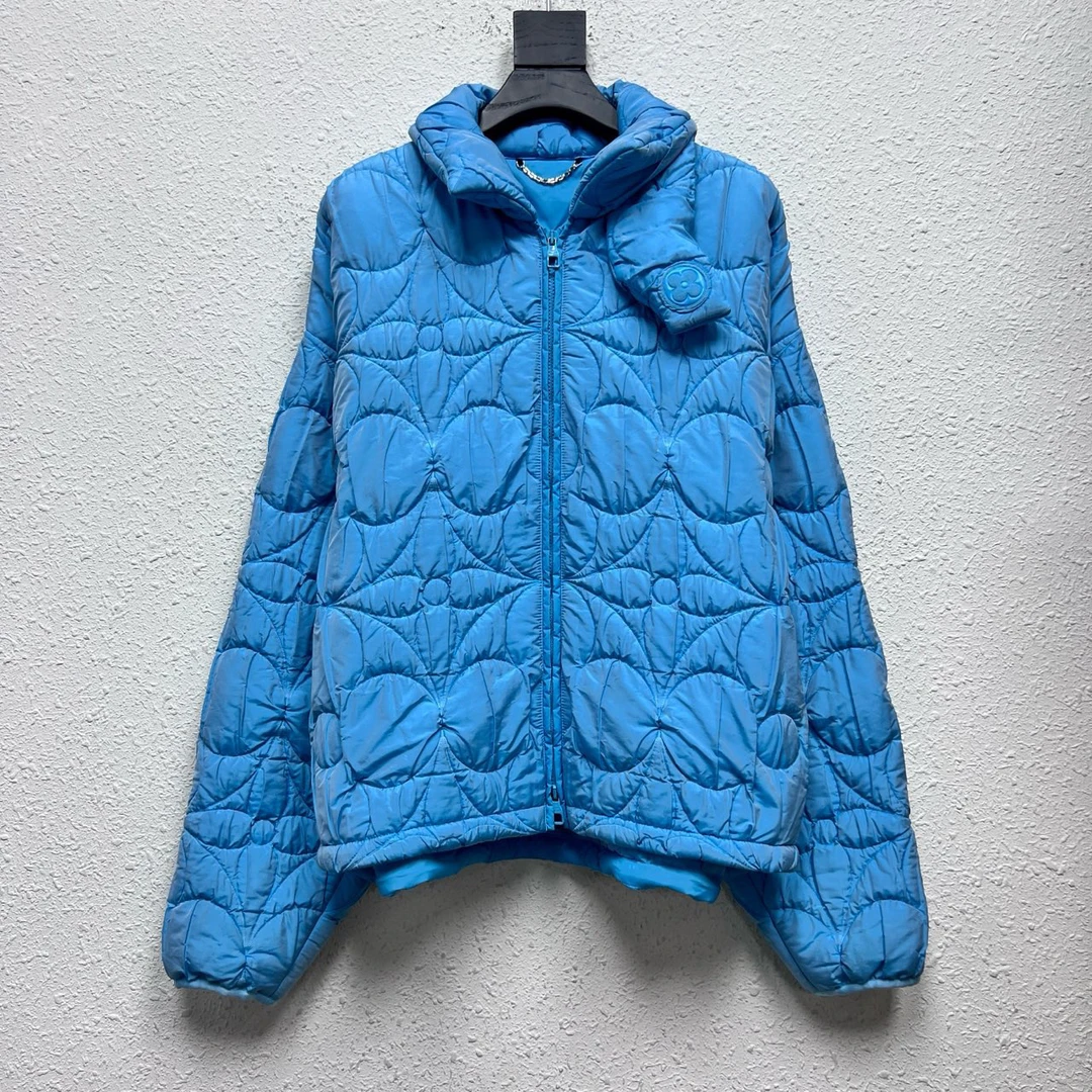 99新 LouisVuitton/路易威登 蓝色三花棉服外套 尺码/48 DY10072