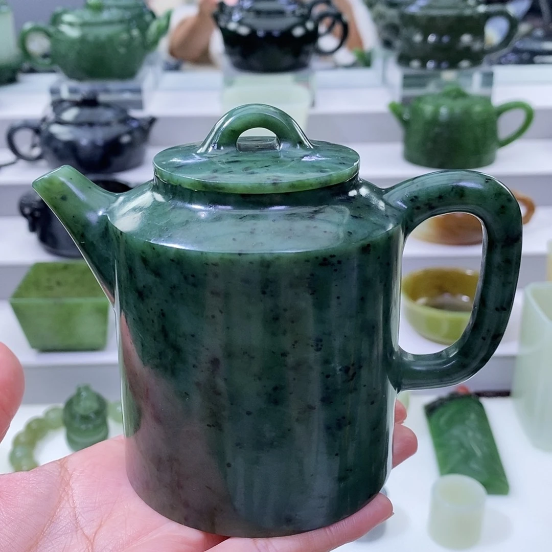 和田玉未镶嵌挂件茶壶