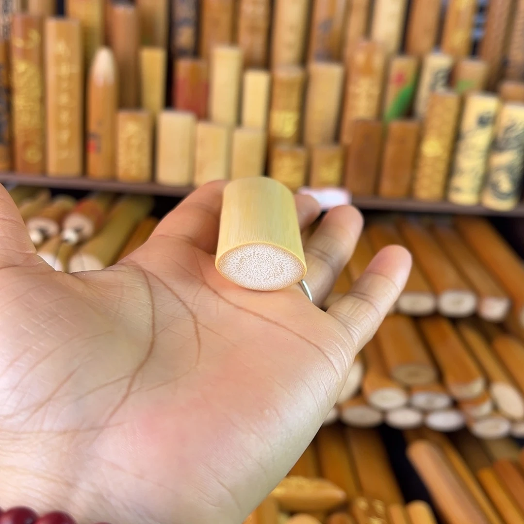 实心玉竹手把件扁