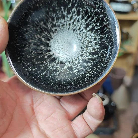 天然老黑釉斗笠盏