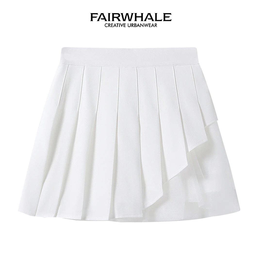 【重百百货】马克华菲时尚网纱裙摆褶皱短款A字半身裙 F52028A093