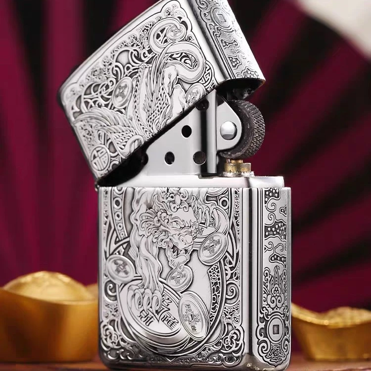 Zippo打火机纯银九钱貔貅常规DYJ1